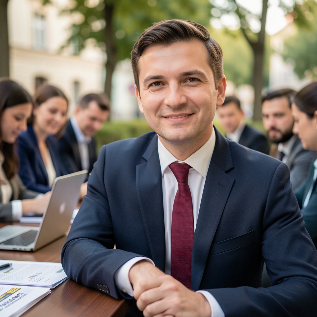 Echipa editorială Pernon la sediul din Iași, colaborând în jurul unei mese de conferință cu laptopuri și materiale de documentare jurnalistică